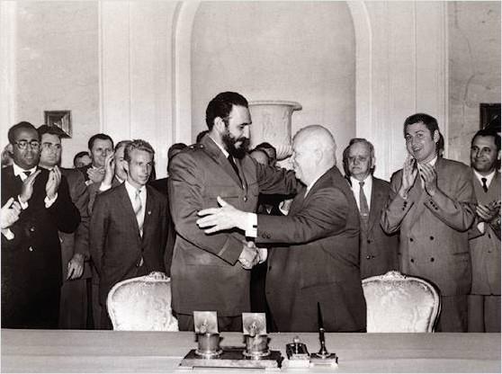 Fidel Castro with Nikita Khrushchev, former Soviet Union leader during the Cold War.