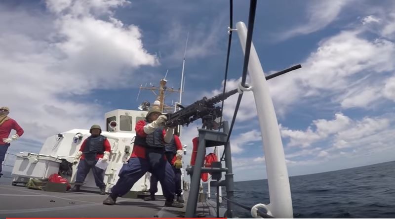 Watch The U.S. Coast Guard Cutter Manta Run Powerful Machine Gun Live Fire Drills Off The Gulf Of Mexico Featured