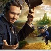 James Franco, playing Oz, monkey, china girl, and green castle James Franco, playing Oz, monkey, china girl, and green castle