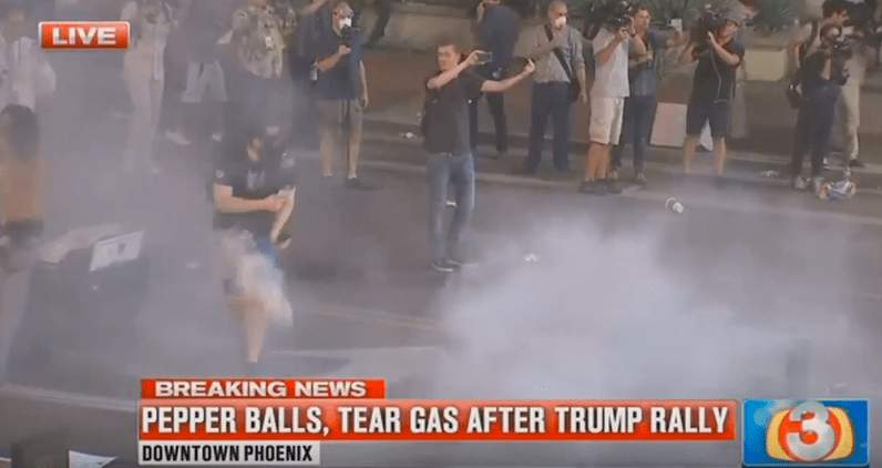 This antifa protestor got hit right in the privates with a smoke grenade Featured