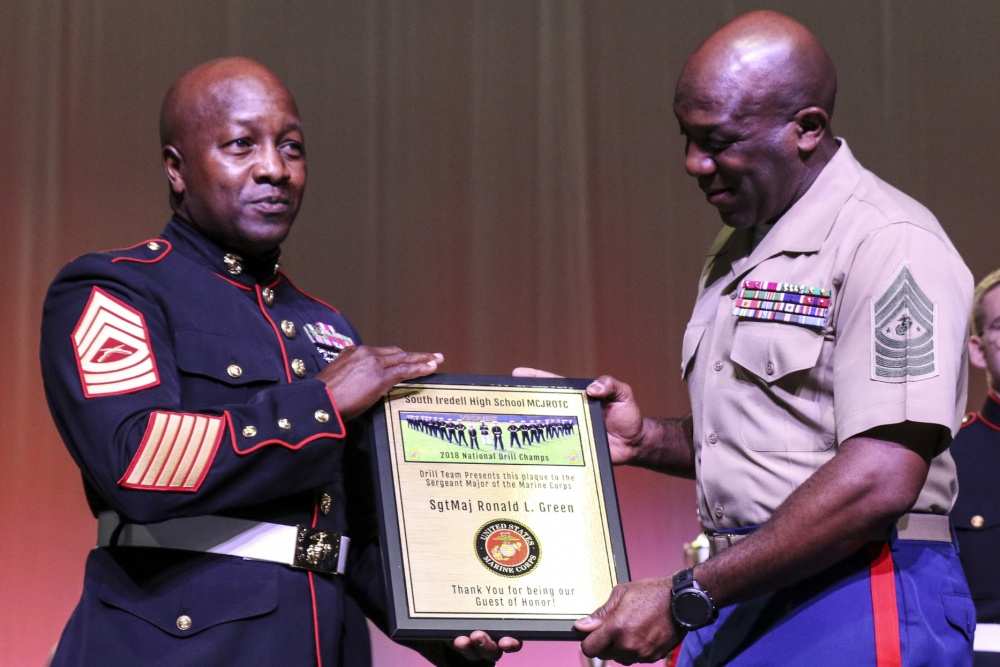 Video: Marine Master Sgt's emotional first salute to his new 2nd LT son