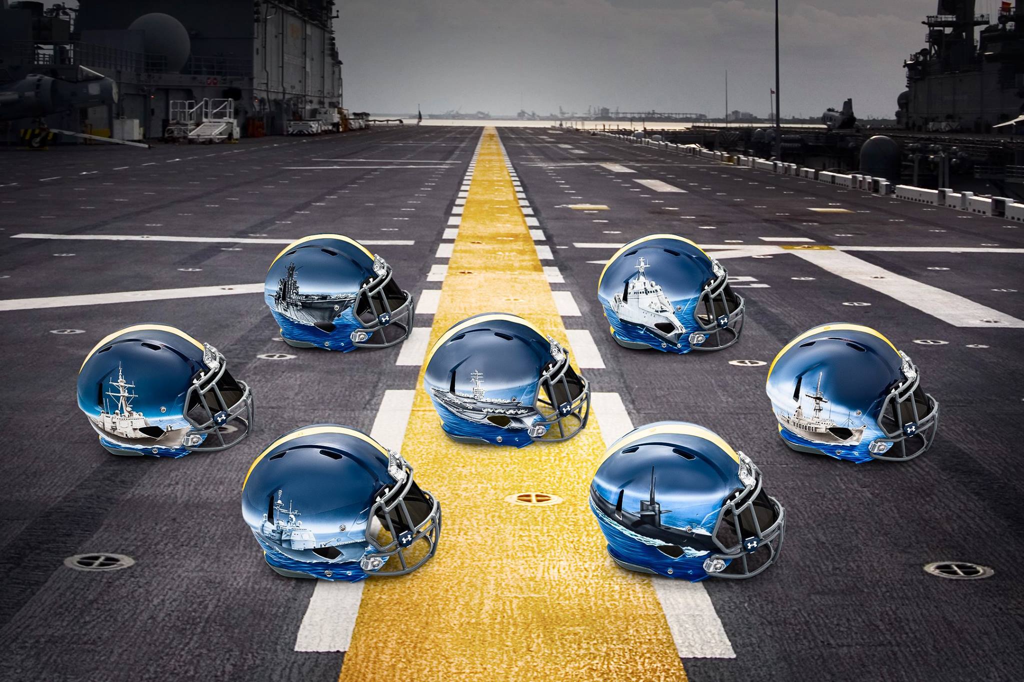 (PHOTOS) Navy Unveils Incredible Hand-Painted Helmets For Rivalry Game Vs. Army Featured