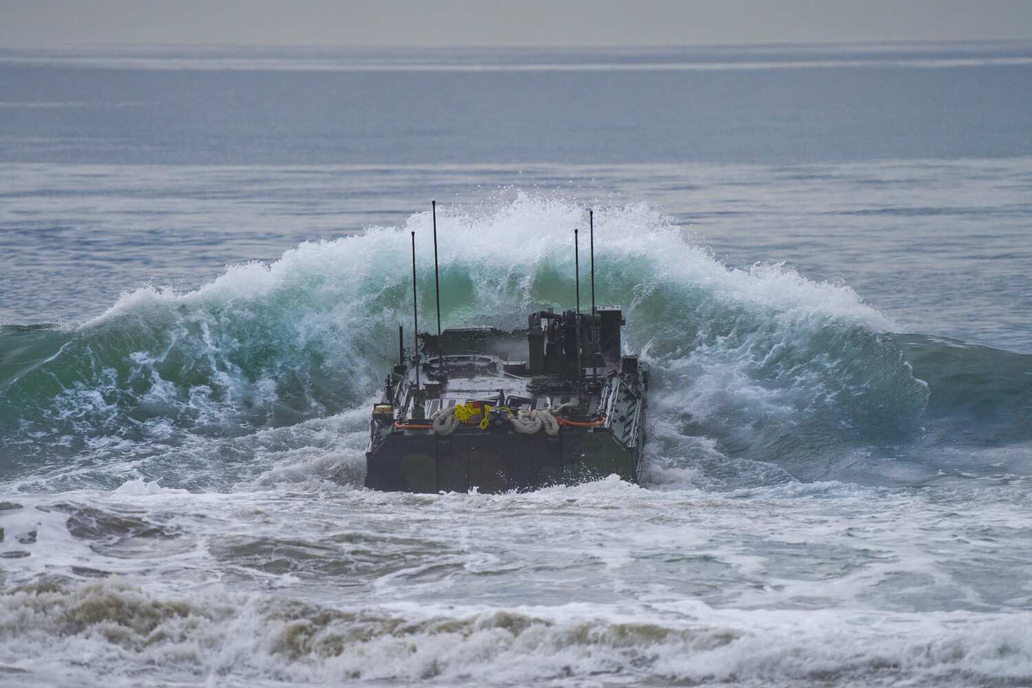 Marine Amphibious Vehicle With Drones Considered For Future Marine