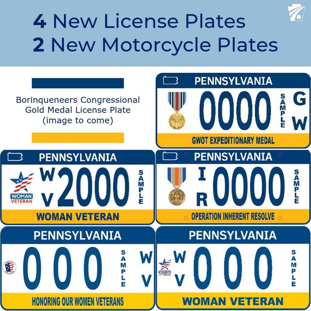 New military license plates to honor Pennsylvania veterans