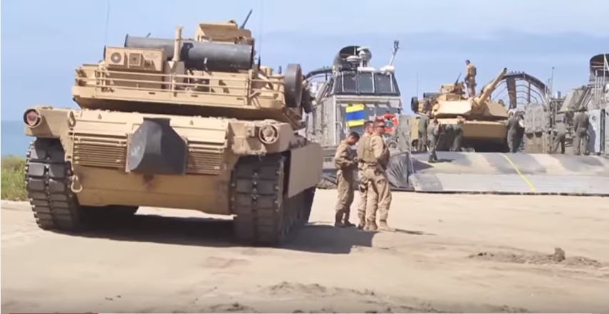 Watch M1 Abrams Tanks Going In For A Dive During Amphibious Landing Training Featured