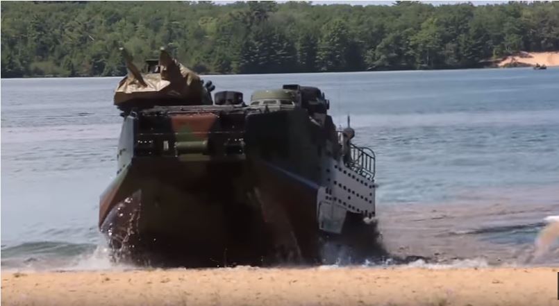 Watch U.S. Marines Practice A Beach Landing In Amphibious Assault Vehicles Featured