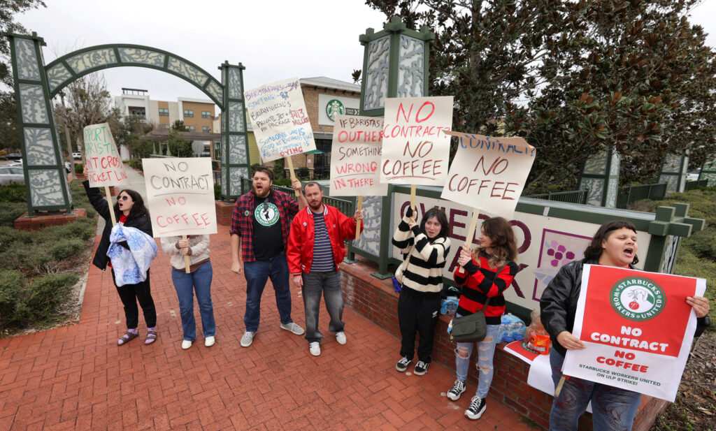 Rolling Starbucks strike grows to include workers at hundreds of shops