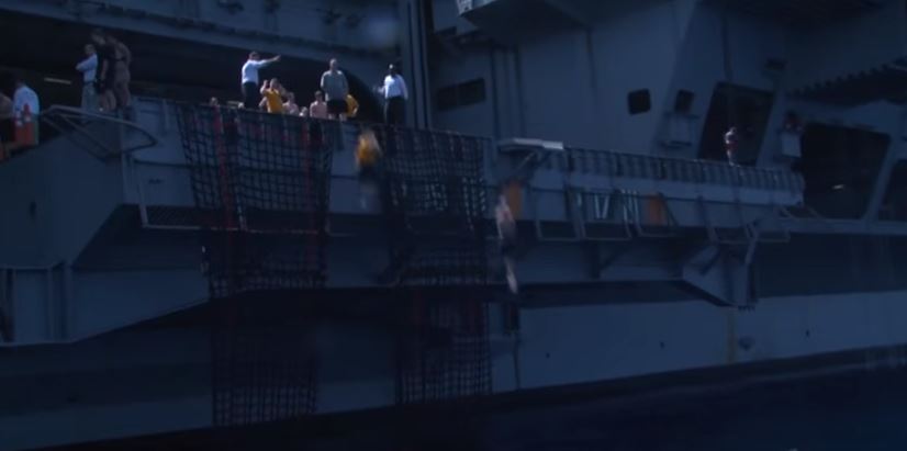 (WATCH) Navy Sailors’ Coolest Perk? Jumping Off Aircraft Carriers To Swim In Ocean Featured