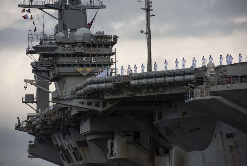 Record Pics Uss Eisenhower Aircraft Carrier Returns Home From Record