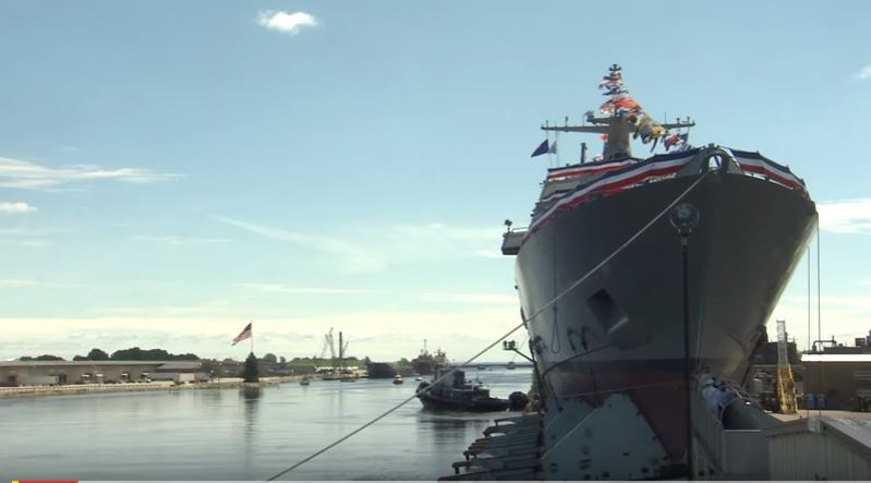 (WATCH) The USS Billings Freedom-class littoral combat ship is christened and put on the water Featured