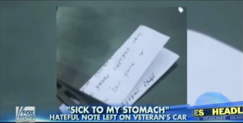 Decorated Iraq War Vet Finds Hateful Letter On His Windshield (VIDEO) Featured