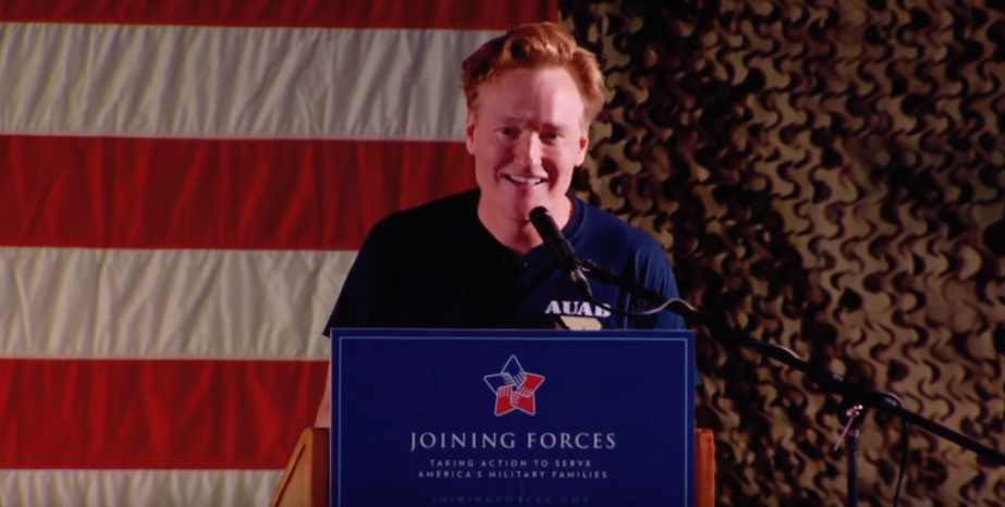Watch Conan O’Brien Put On A Hilarious Show For The Troops At Al Udeid Air Base Featured