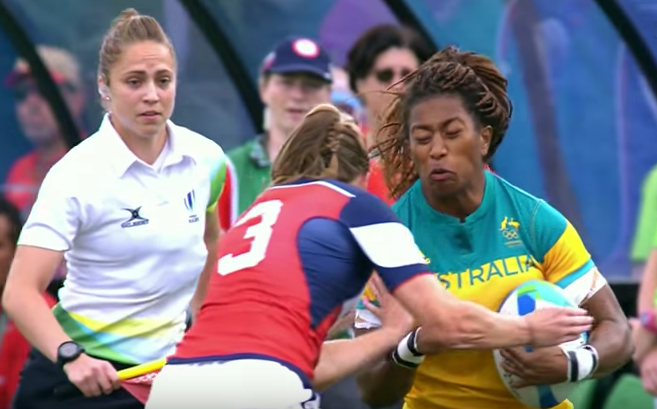 Watch A U.S. Olympic Women’s Rugby Player Lay Out Monstrous Hit On Australian Player Featured