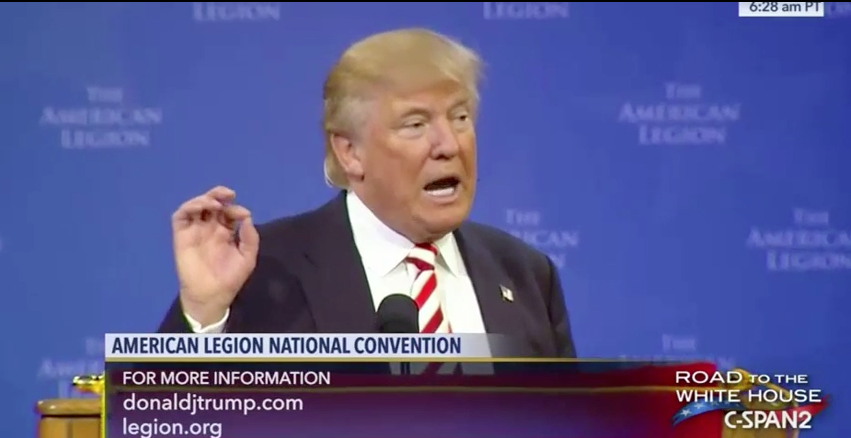Donald Trump at American Legion: Takes Jabs At Clinton and Advocates For “Americanism, Not Globalism.” Featured