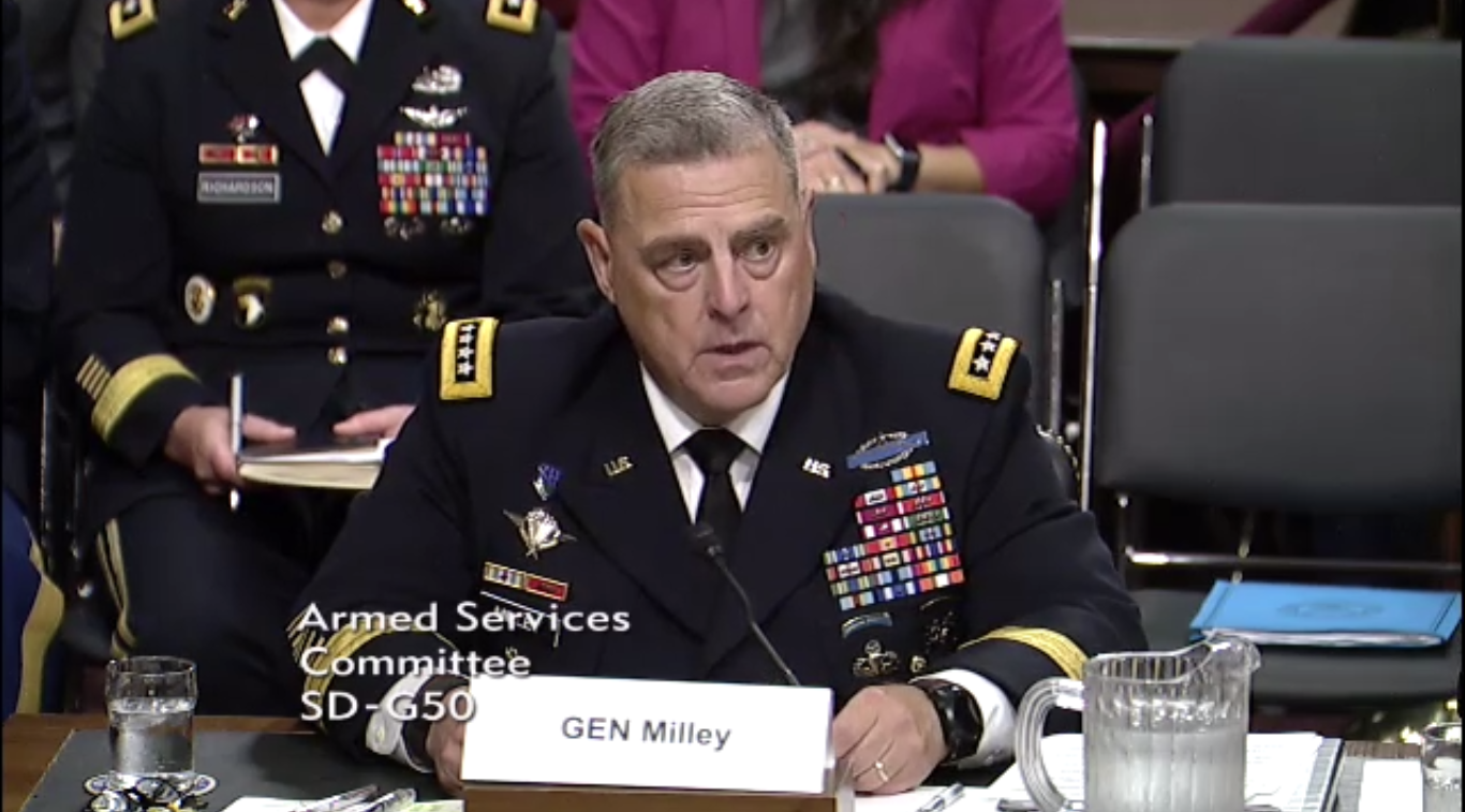 Gen. Milley Testifying before the Senate Armed Services Committee Thursday, September 15, 2016.