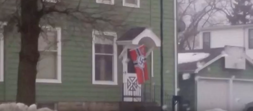 Family Of Six Forced To Move From Home After Receiving Threats About Neighbors Nazi Flag Featured