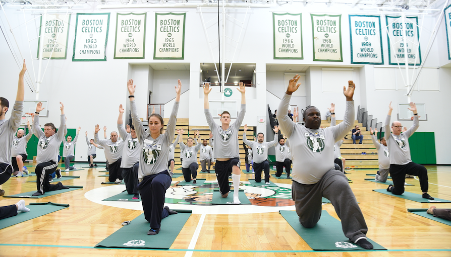 U.S. Military Members Team Up With The Boston Celtics For Yoga Featured