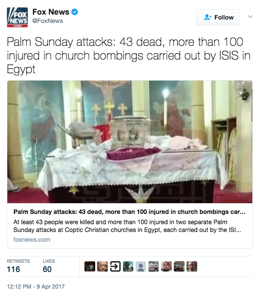 [UPDATES] ISIS Palm Sunday Massacre Multiple Church Bombings In Egypt