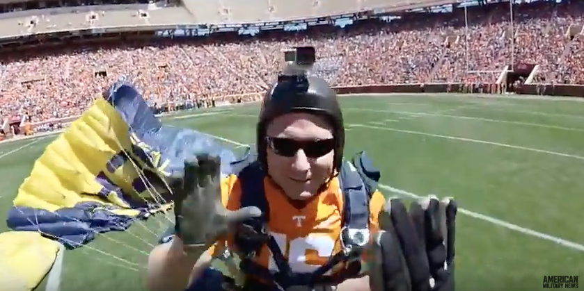 (VIDEO) Watch Navy SEALs Skydive Into Football Stadium Featured
