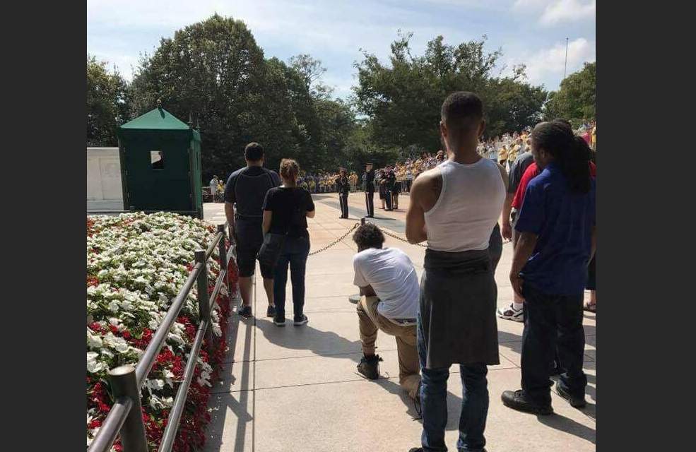 Image result for taking a knee at the tomb of the unknown soldier
