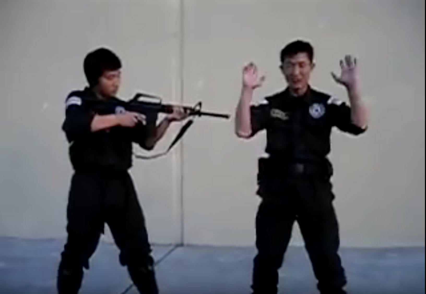 Self defense video on how to thwart a rifle being pointed at you from