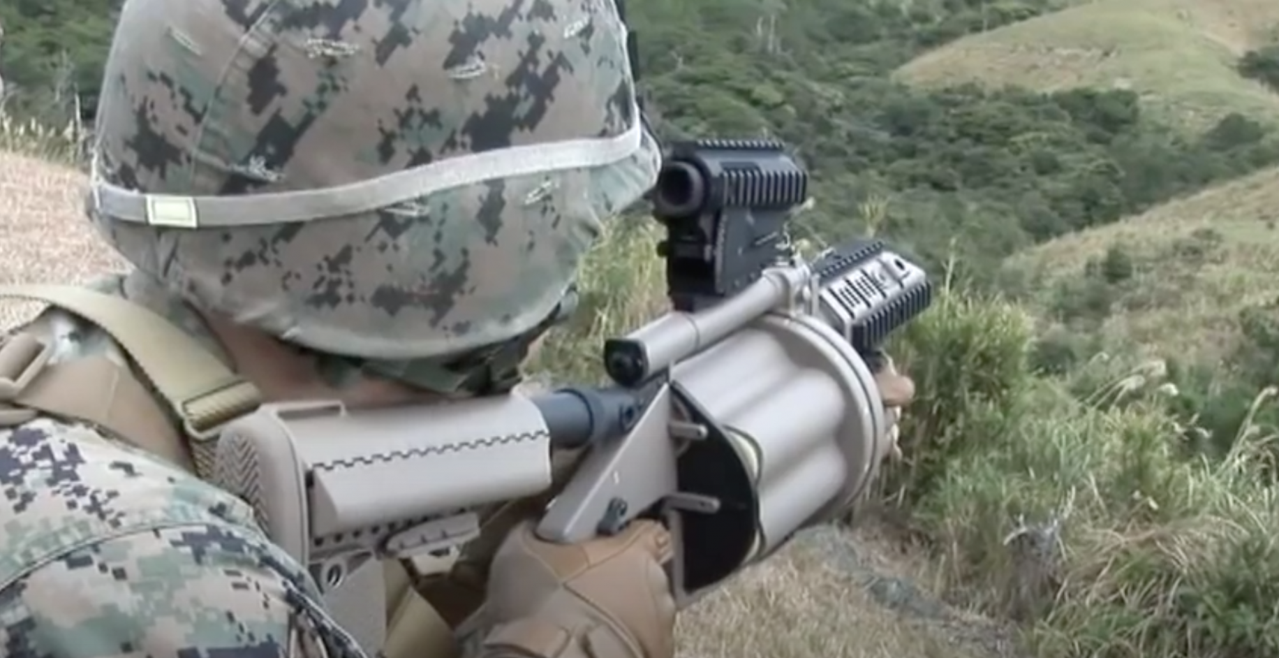Watch US Marines show off rapid firepower with M32A1 MultiShot Grenade Launchers American
