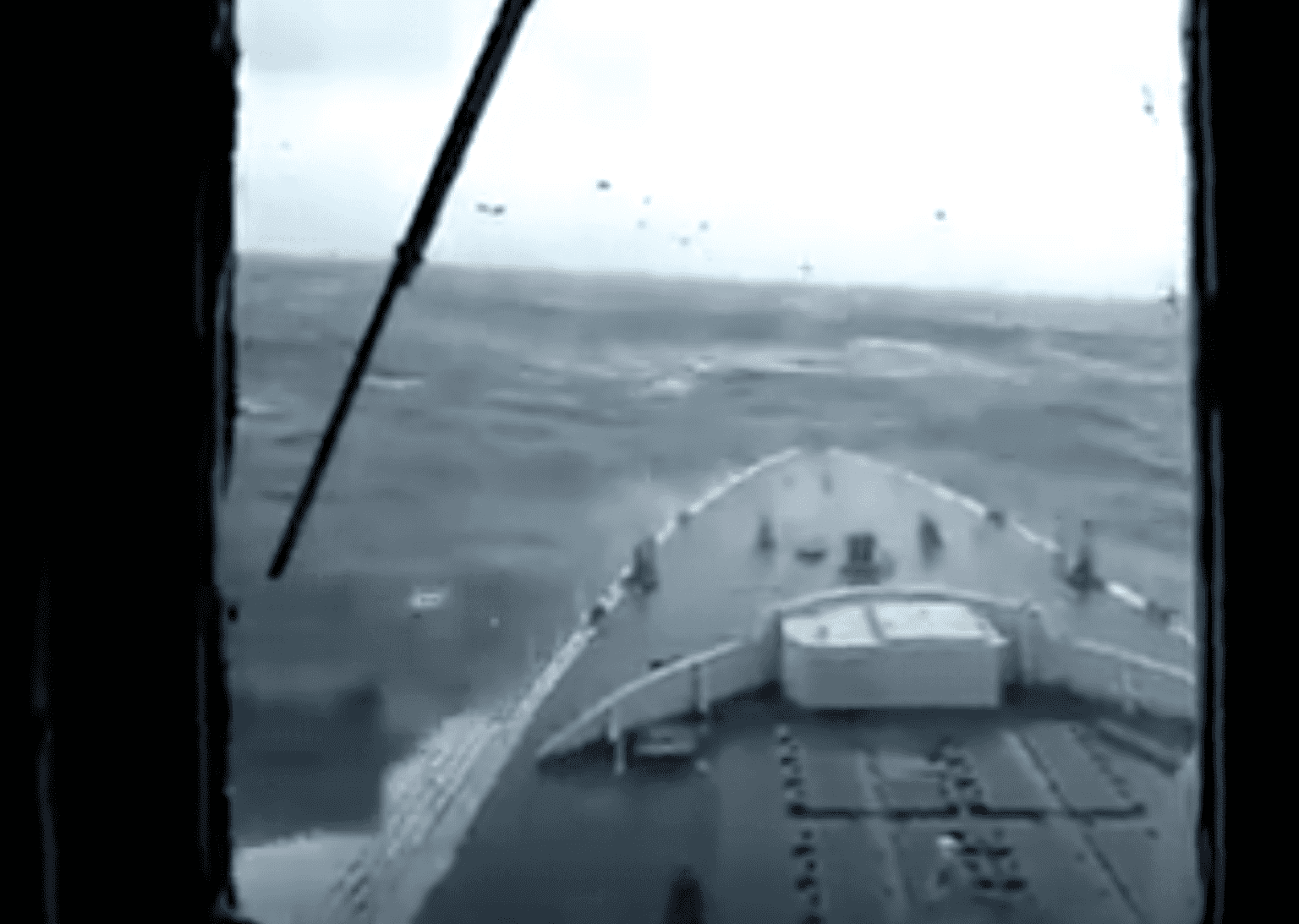 Watch this massive rogue wave nearly submerge this Navy vessel
