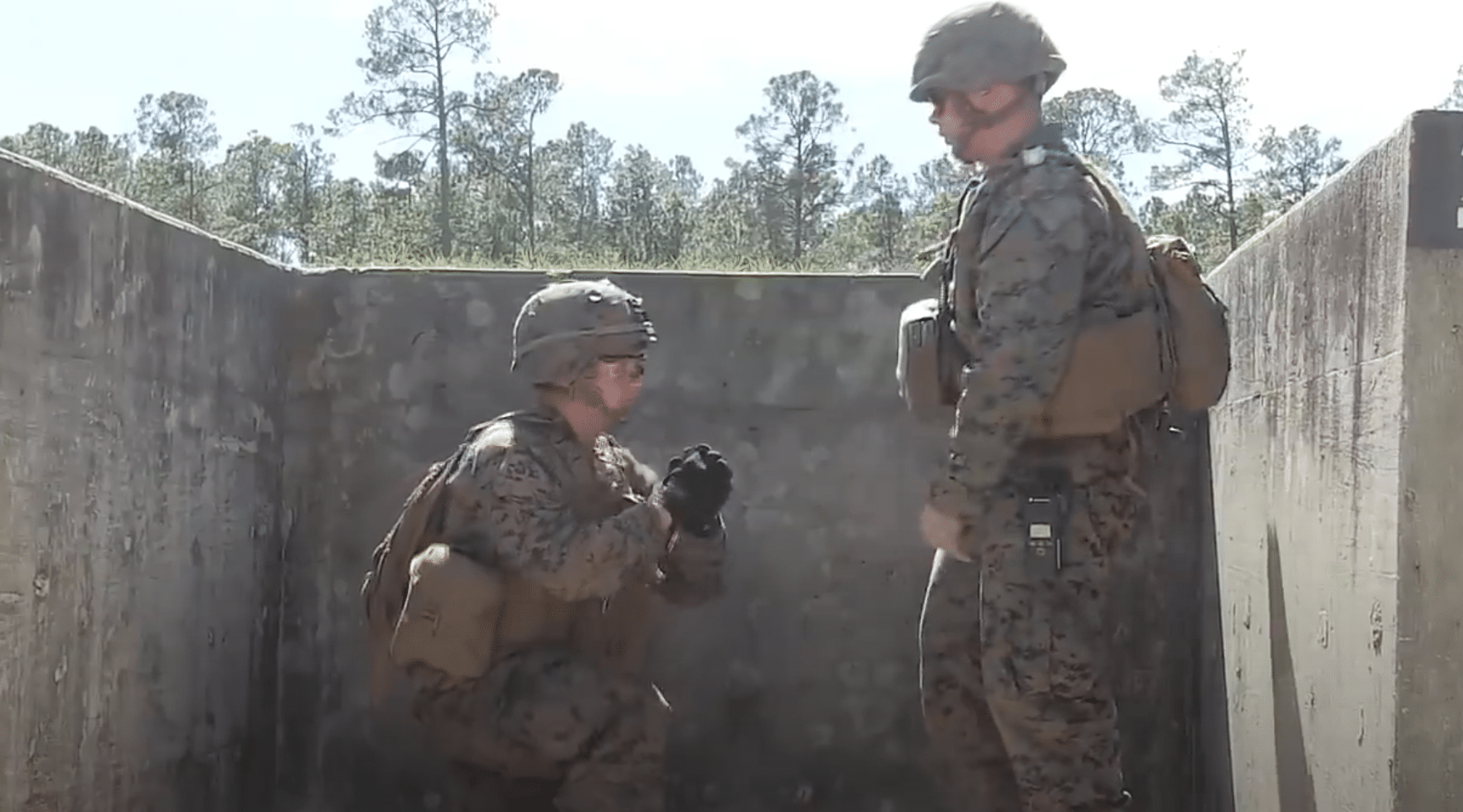 US Marines with M67 frag grenade show what a series of grenade