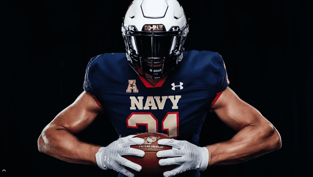 navy football uniforms