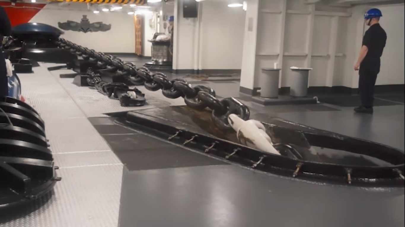 Videos you never see USS Ronald Reagan aircraft carrier anchor drop