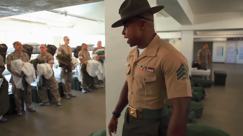 Watch As New US Marine Corps Recruits Meet Their Newly Assigned Drill Instructors During Black