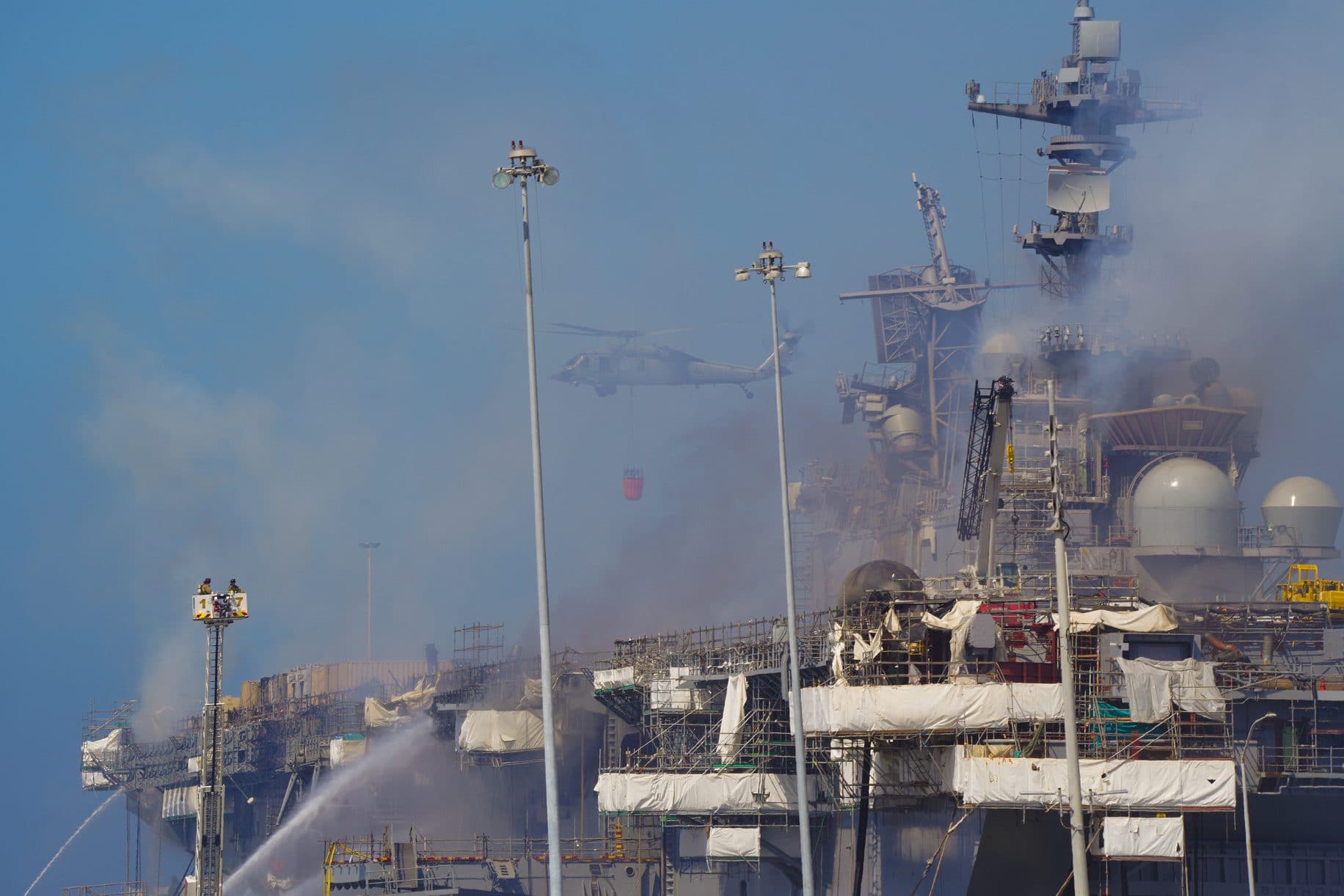 San Diego Navy ship burns a fourth day as crews make ‘significant ...