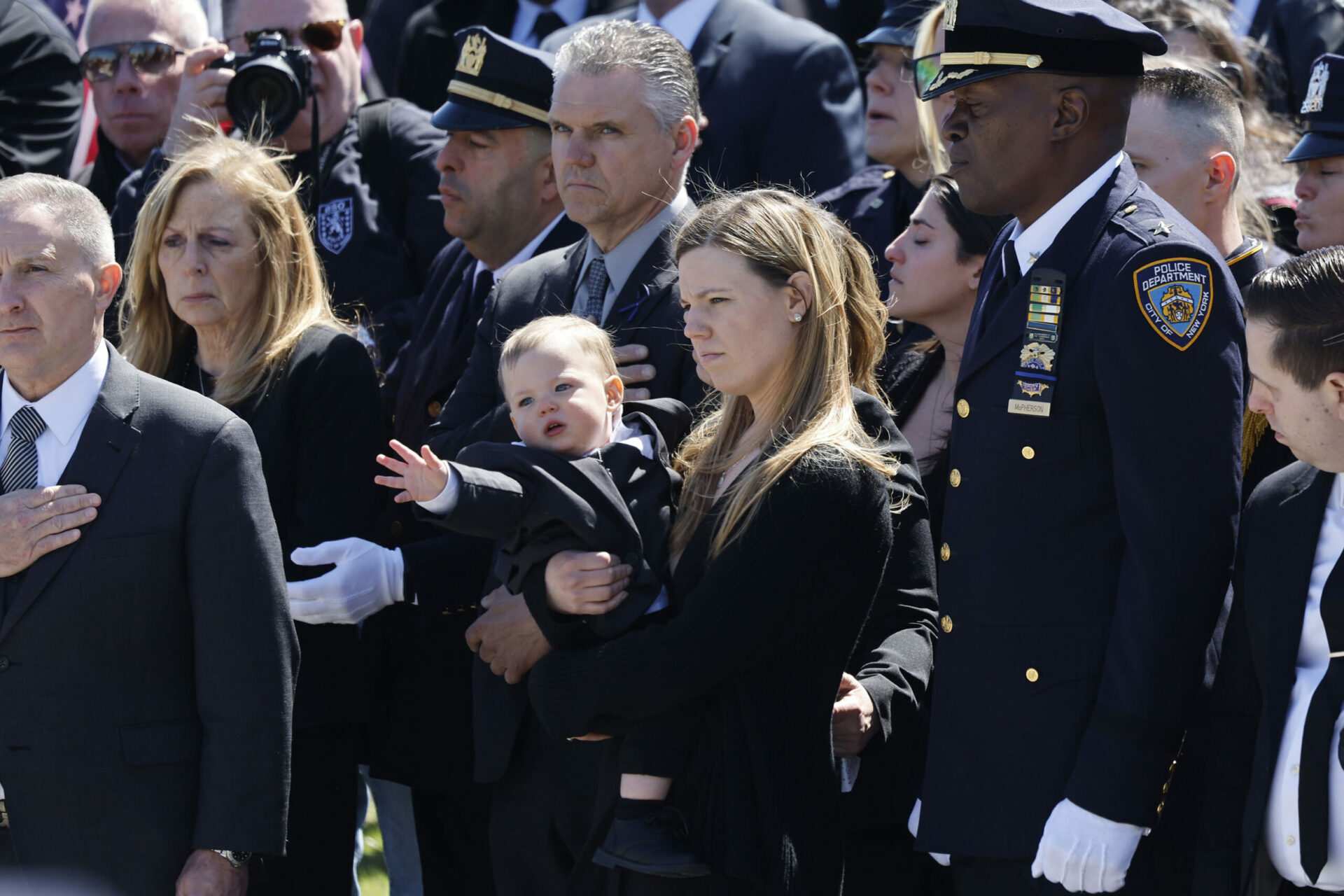 NYPD cop Jonathan Diller’s widow calls on city to get tougher on crime at funeral