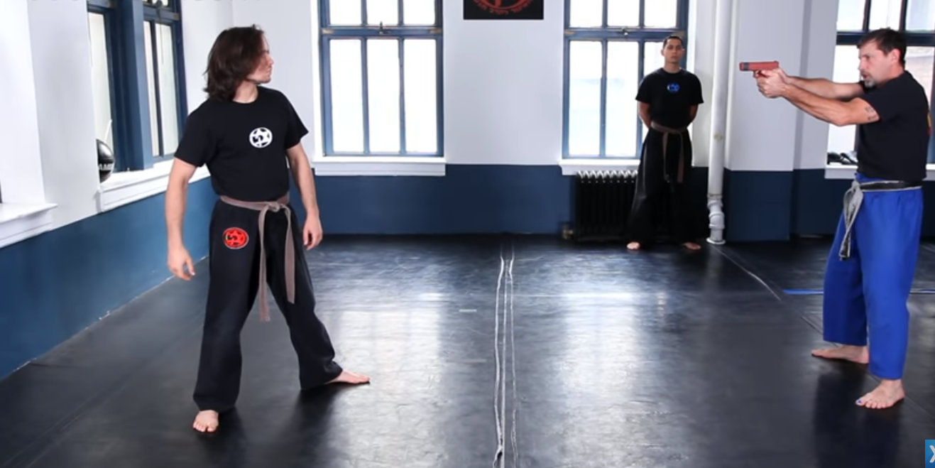 This self defense video shows you how to defend against a gun to the