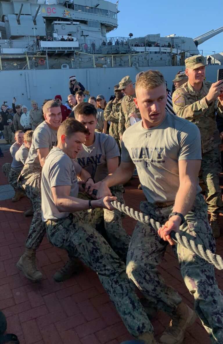 PICS/VIDS: Army beats Navy in tug-of-war in USAA Patriot Games