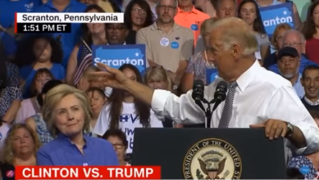 VP Joe Biden Points Out Aide That Has Nuclear Codes At Hillary Clinton Rally Featured