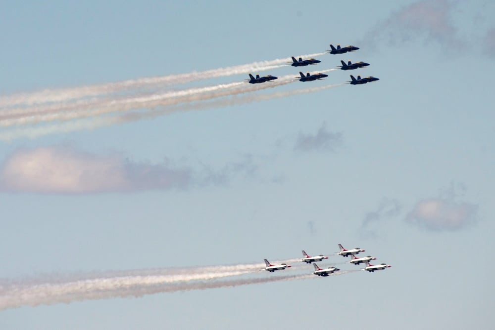 Videos: Blue Angels, Thunderbirds fly over 4 US cities in support of ...