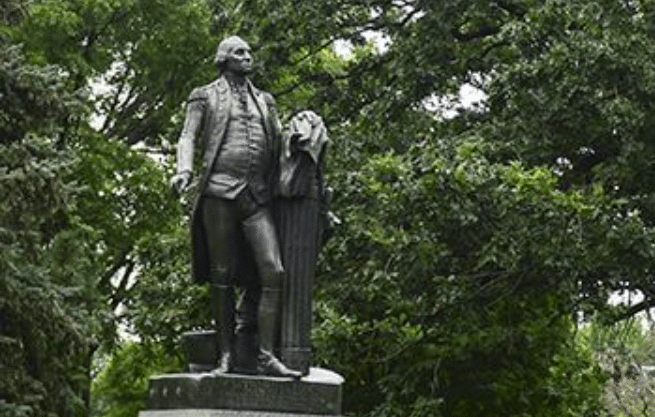 Vandals hit pioneer monument, tear down George Washington statue in